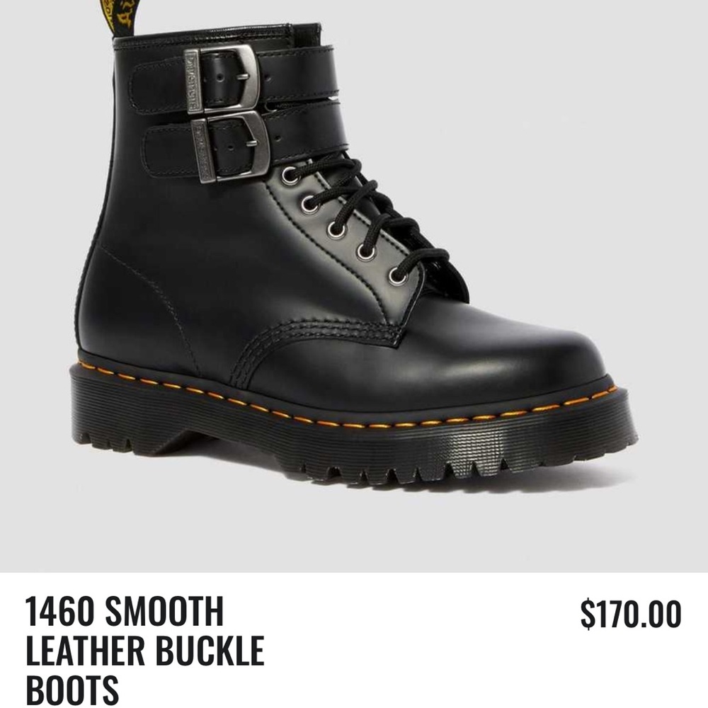 Dr Martens 1460 Smooth Leather Buckle Boots!!